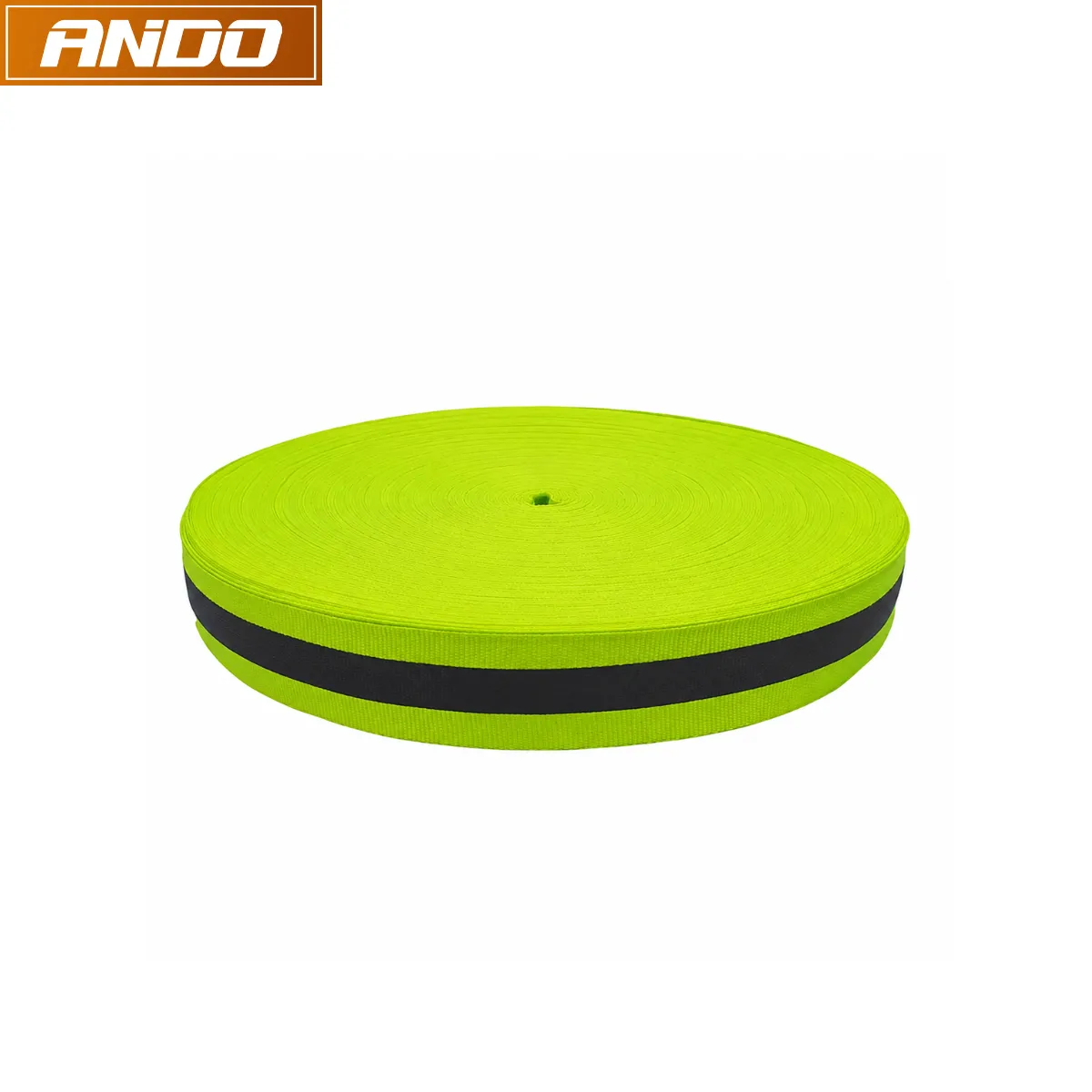 Dây phản quang vải màu xanh chuối kích thước 2.5cm x 100m