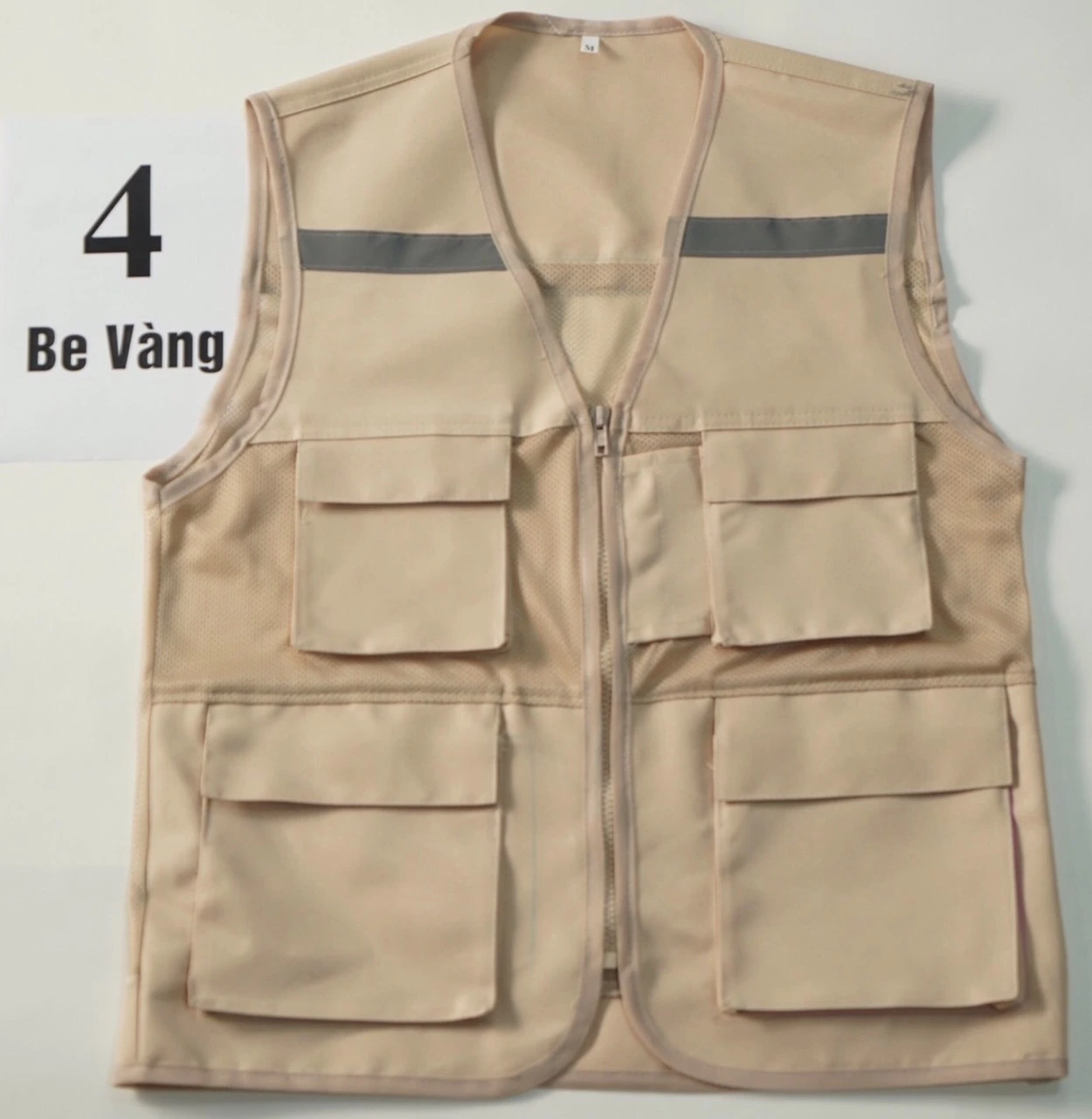 [GL-01] Áo gile phản quang 4 túi, nhiều màu tùy chọn