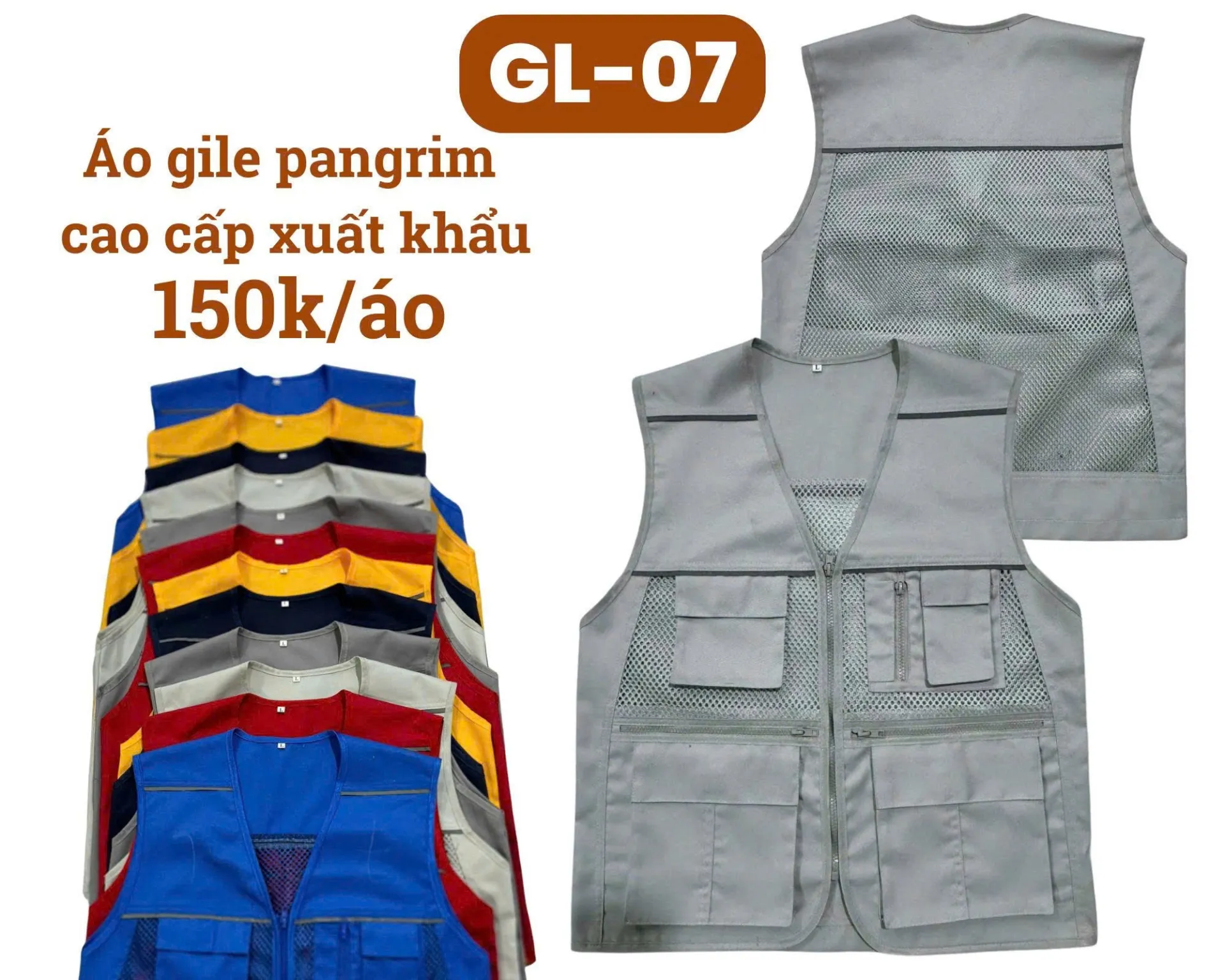 [GL-07] Áo ghi lê bảo hộ lao động - Áo gile cao cấp, vải pangrim, dành cho kỹ sư