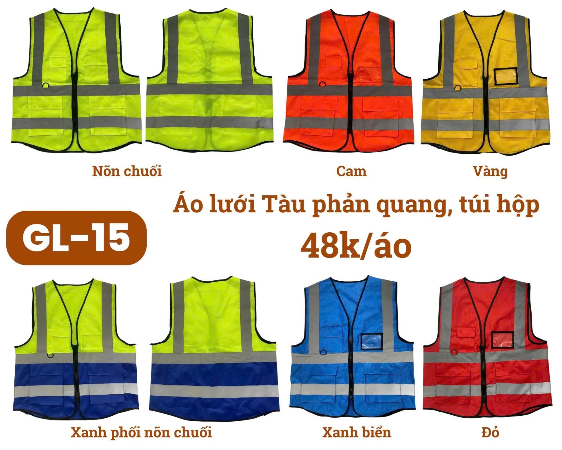 [GL-15] Áo ghi lê bảo hộ lao động - Áo lưới Trung Quốc phản quang