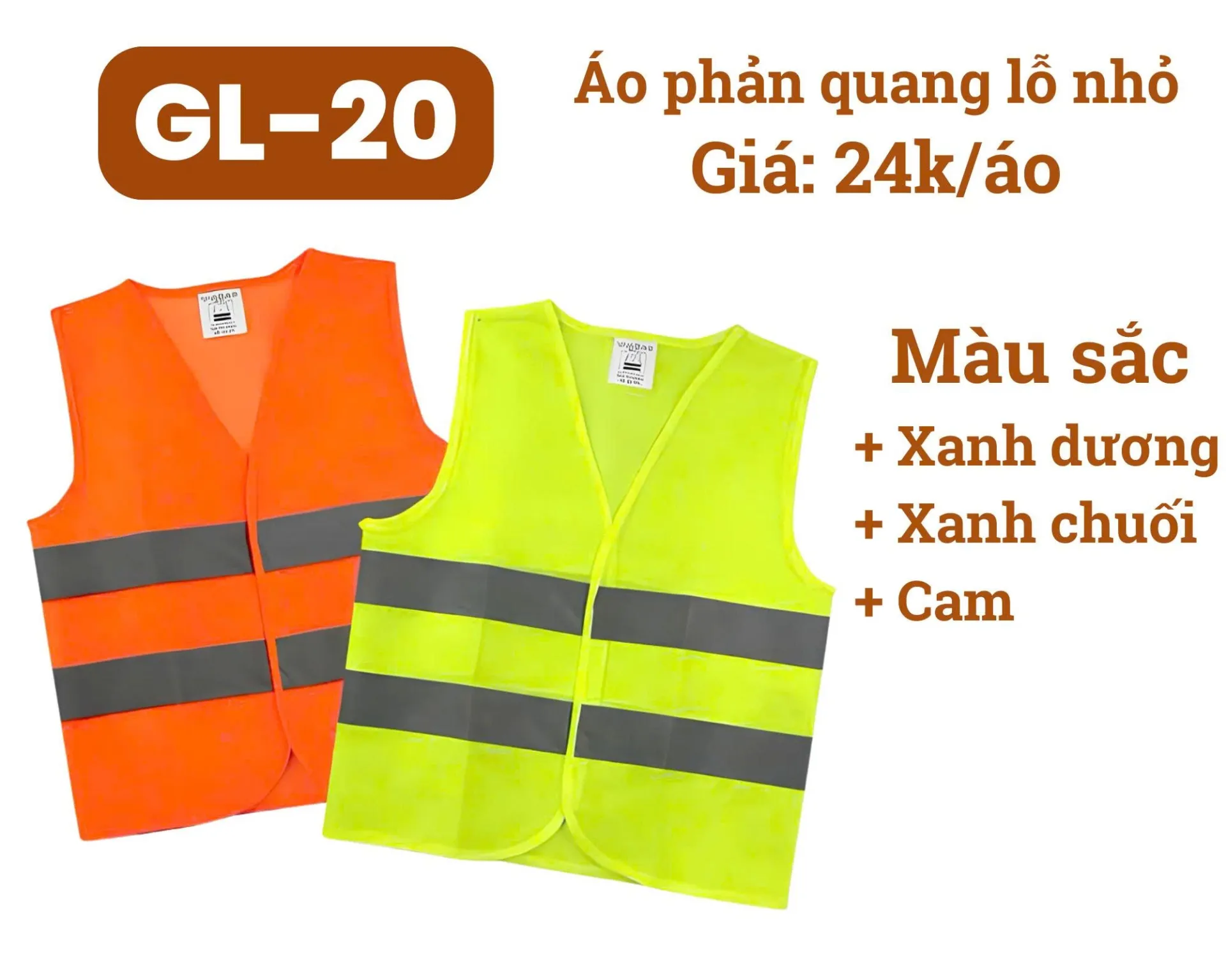 [GL-20] Áo ghi lê bảo hộ lao động - Áo lưới phản quang khóa dán màu xanh nõn chuối
