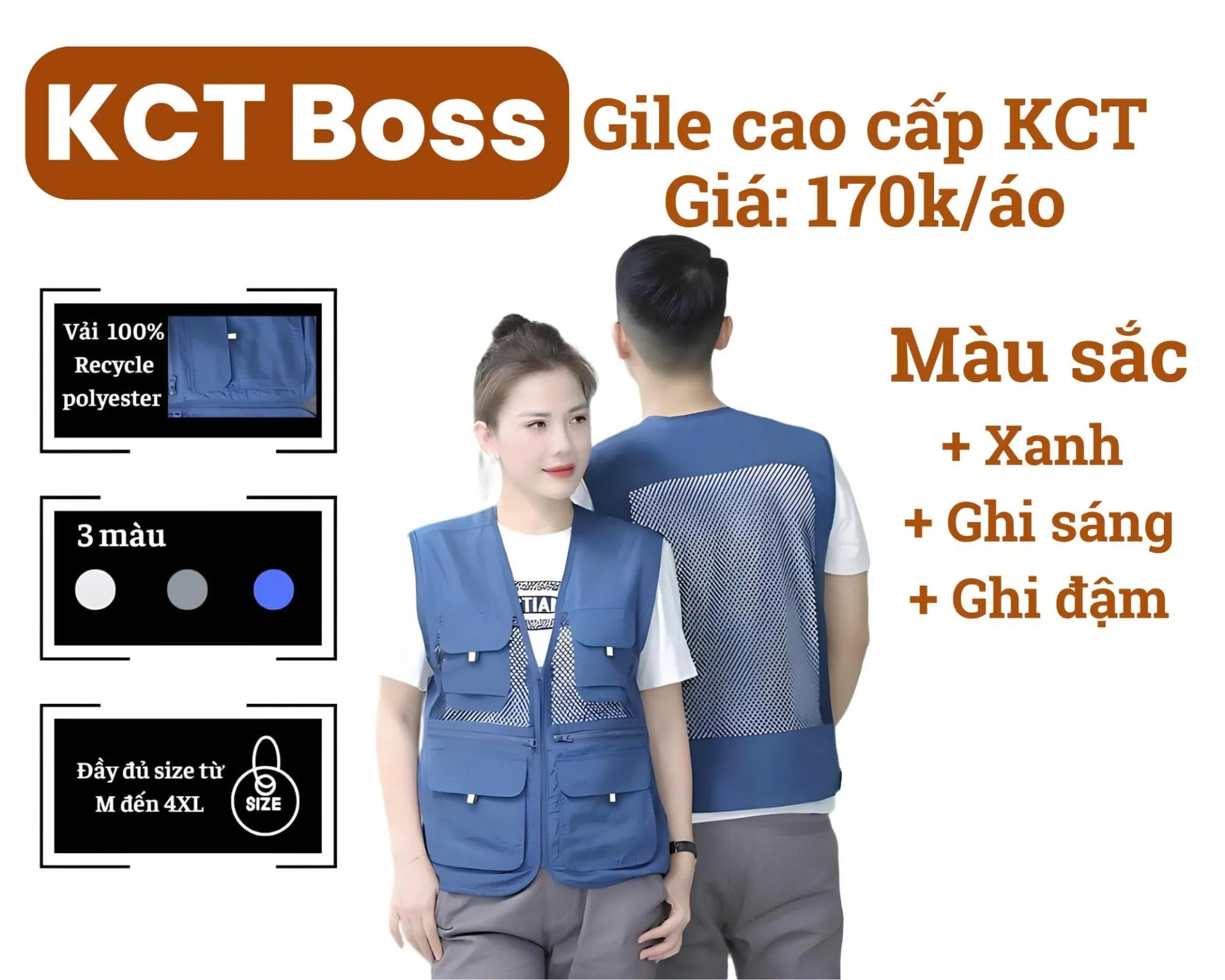 Áo ghi lê bảo hộ lao động - Áo gile cao cấp KCT