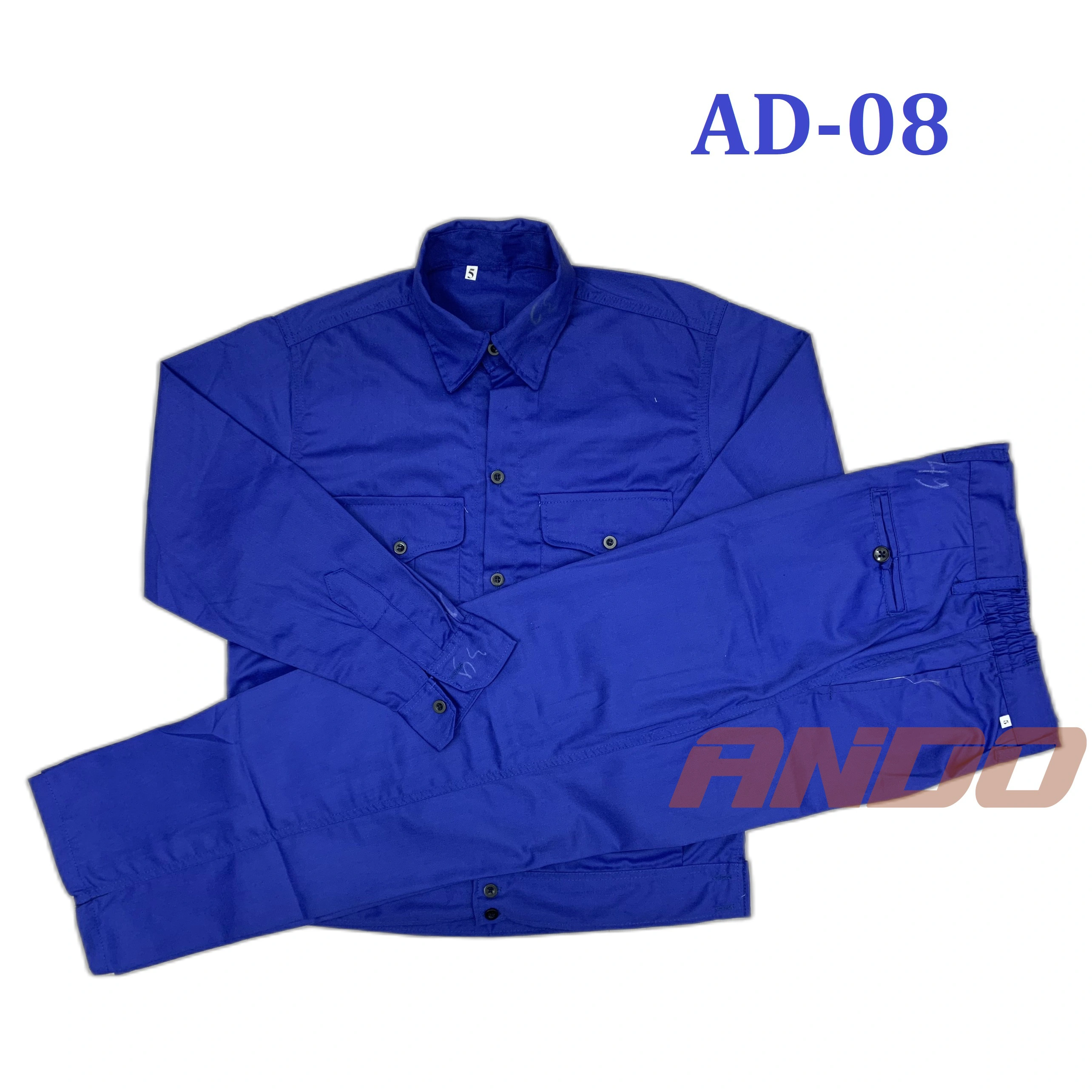 Quần áo bảo hộ lao động AD08 màu xanh công nhân, vải kaki 2/1, dày dặn, may kỹ, nhận in đồng phục nhà xưởng, doanh nghiệp theo yêu cầu