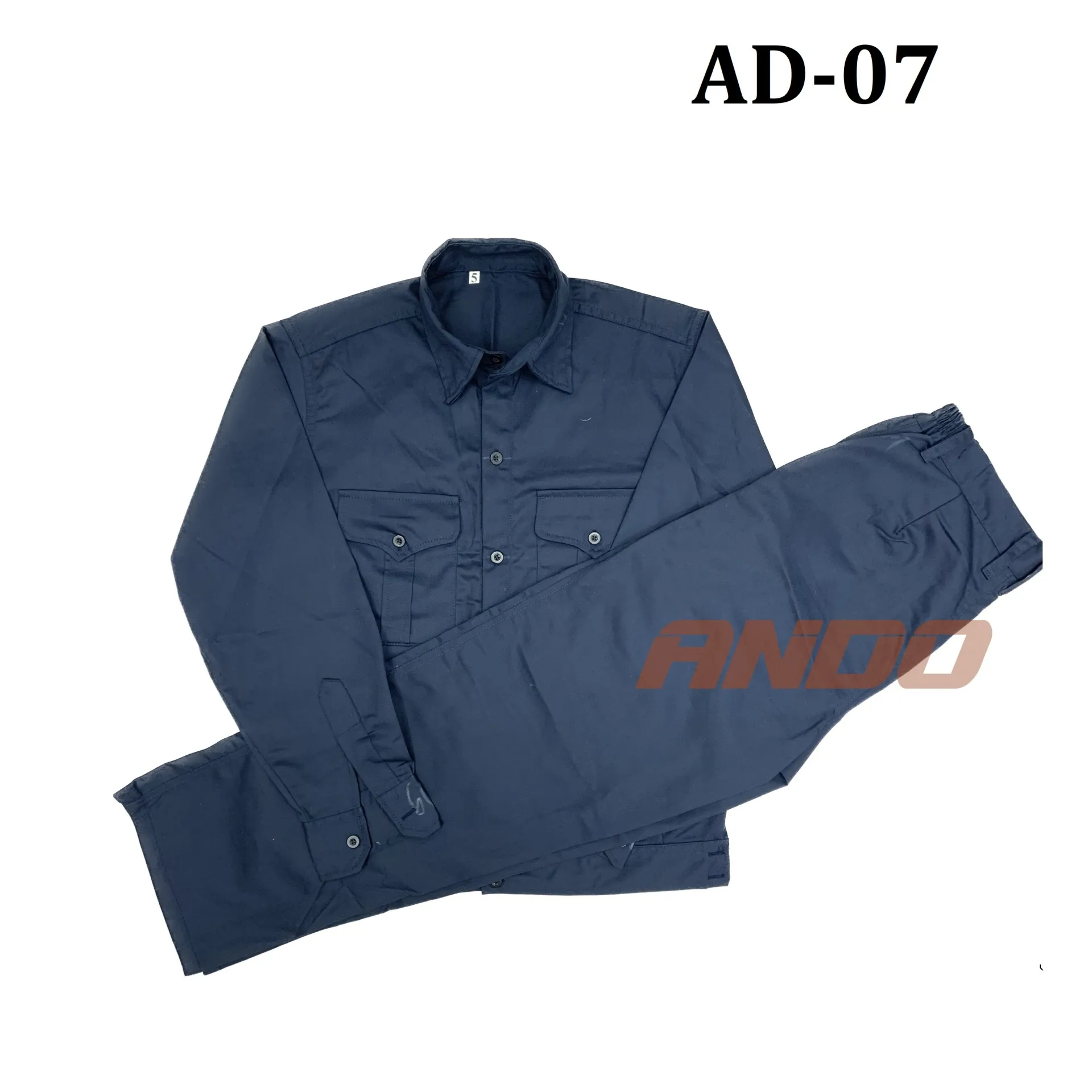 Quần áo bảo hộ lao động mẫu AD07 màu than đen, vải kaki 2/1, dày dặn, may kỹ, nhận in đồng phục nhà xưởng, doanh nghiệp theo yêu cầu